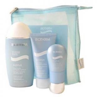 Набор BIOTHERM BIOPUR  (Ср-во для лица 50ml+крем-душ 75ml+крем для тела 75ml+косметичка)