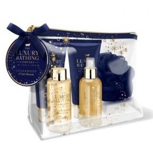 Набор подарочный Ultimate Radiance (гель для душа 150ml+крем для тела 150ml+пена для ванны 100ml+спрей для тела и волос 100ml+мочалка+косметичка)  с ароматом кедра и лимона