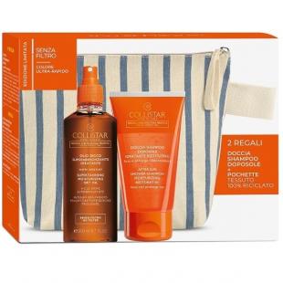 Набор COLLISTAR SUN CARE KIT (масло для тела 200ml+гель для душа 150ml+косметичка)