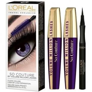 Набор L`OREAL MAKE UP SET DUO VOLUME MILLION LASHES SO COUTURE + SUPER LINER PERFECT SLIM