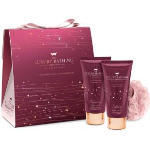 Набор подарочный Sparkle & Shine (гель для душа 100ml+крем для тела 100ml+мочалка) с ароматом бузины, черной смородины и лимона