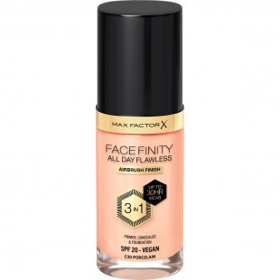 Тональный крем MAX FACTOR MAKE UP FACEFINITY ALL DAY FLAWLESS 3-in-1 VEGAN FOUNDATION №30C Porcelain