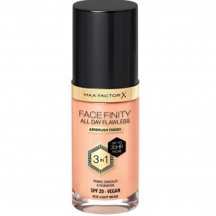 Тональный крем MAX FACTOR MAKE UP FACEFINITY ALL DAY FLAWLESS 3-in-1 VEGAN FOUNDATION №32N Light Beige