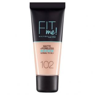 Тональный крем MAYBELLINE MAKE UP FIT ME MATTE & PORELESS №102 Fair Ivory