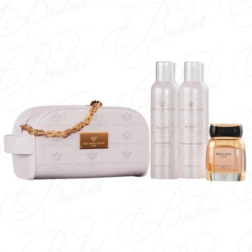 Набор Gris Montaigne Paris BELLAYA SET (extrait de parfum 80ml+sh/muss 150ml+deo 150ml+cosmetic bag)