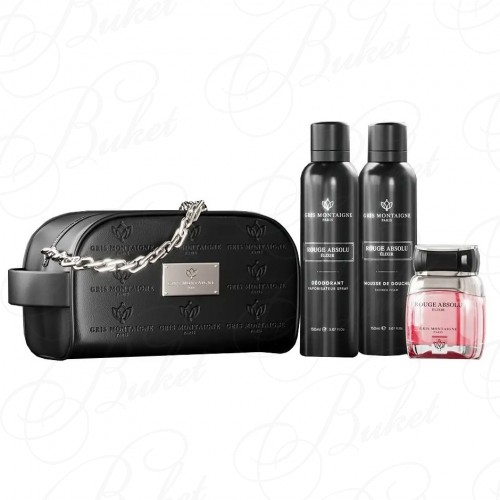 Набор Gris Montaigne Paris ROUGE ABSOLU SET (extrait de parfum 80ml+sh/muss 150ml+deo 150ml+cosmetic bag)