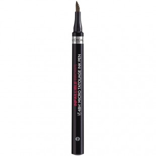 Фломастер для бровей L`OREAL MAKE UP INFAILLIBLE BROWS 48H MICRO TATOUAGE INK PEN №1.0 Ebony