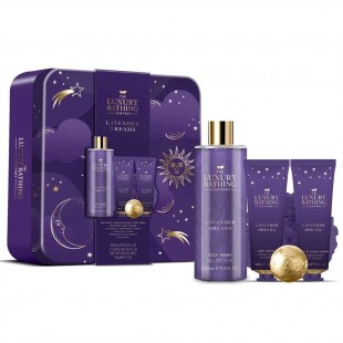 Набор подарочный Sweet Dreams (гель для душа 250ml+лосьон для тела 50ml+пена для ванны 100ml+крем для рук 50ml+бомбочка для ванны 50g+мочалка) с ароматом лаванды
