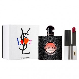 YVES SAINT LAURENT BLACK OPIUM SET (edp 50ml+помада Rouge Pur Couture The Slim Sheer Matte №107 2g)