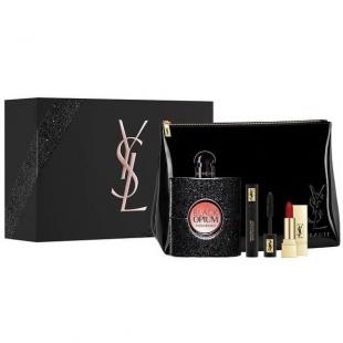 YVES SAINT LAURENT BLACK OPIUM SET (edp 90m+мини-помада Rouge Pur Couture №01 Le Rouge 1.5g+тушь для ресниц volume effet faux cils 01 2 ml+косметичка)