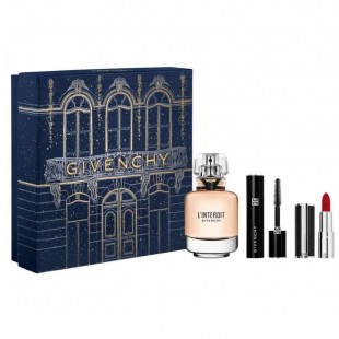 GIVENCHY L`INTERDIT 2018 SET (edp 50ml+тушь Givenchy Volume Disturbia Mini Mascara 4g+помада Givenchy Le Rouge Lipstick №333 1.5g)