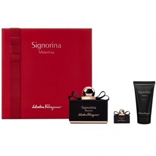 SALVATORE FERRAGAMO SIGNORINA MISTERIOSA SET (edp 100ml+edp 5ml+b/lot 50ml)