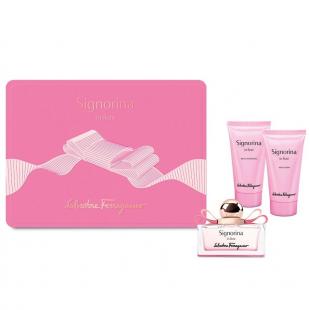 SALVATORE FERRAGAMO SIGNORINA IN FIORE SET (edt 100ml+b/lot 50ml+sh/gel 50ml)