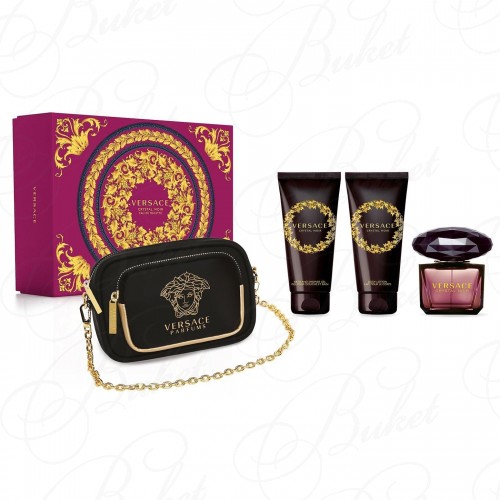 Набор VERSACE CRYSTAL NOIR SET (edt 90ml+b/lot 100ml+sh/gel 100ml+косметичка)