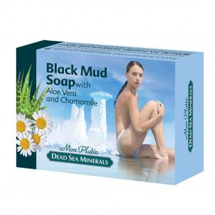 Мыло косметическое MON PLATIN DSM BLACK MUD SOAP Aloe Vera & Chamomile 125g