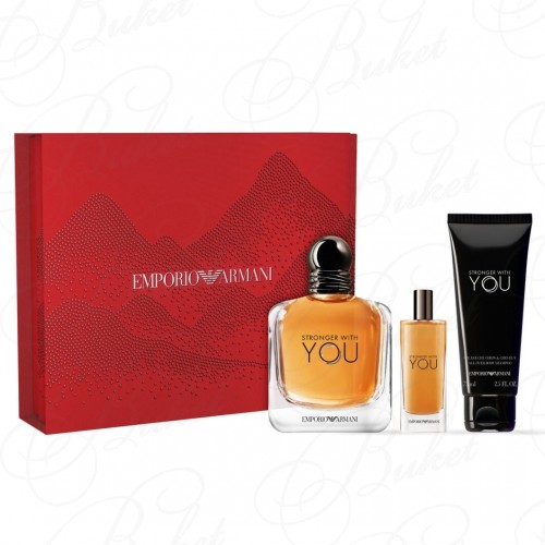 Набор ARMANI STRONGER WITH YOU SET (edt 100ml+edt 15ml+sh/gel 75ml)