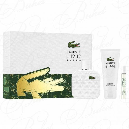 Набор LACOSTE EAU DE L.12.12 BLANC SET (edt 100ml+edt 7.5ml+sh/gel 100ml)