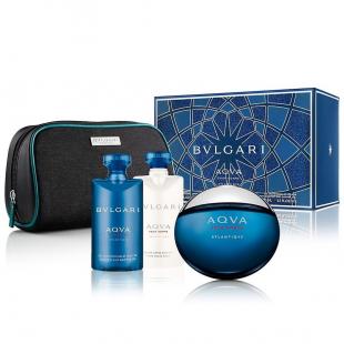 BVLGARI AQVA POUR HOMME ATLANTIQVE SET (edt 100ml+a/sh balm 75ml+sh/gel 75ml+bag)