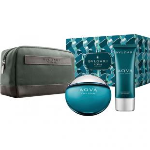 BVLGARI AQVA POUR HOMME SET (edt 100ml+a/sh balm 100ml+pouch)