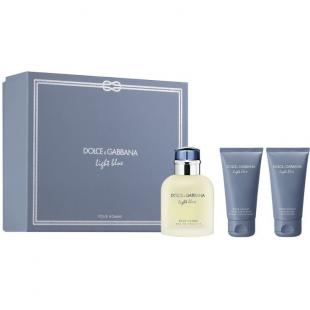 DOLCE & GABBANA LIGHT BLUE POUR HOMME SET (edt 125ml+a/sh balm 50ml+ sh/gel 50ml)