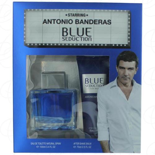 Набор ANTONIO BANDERAS BLUE SEDUCTION FOR MEN SET (edt 100ml+a/sh balm 75ml)