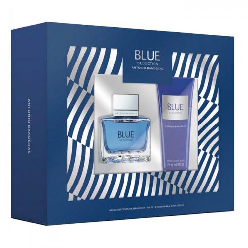 Набор ANTONIO BANDERAS BLUE SEDUCTION FOR MEN SET (edt 50ml+a/sh balm 75ml)