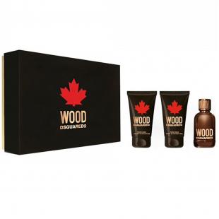 DSQUARED2 WOOD POUR HOMME SET (edt 50ml+a/sh balm 50ml+sh/gel 50ml)