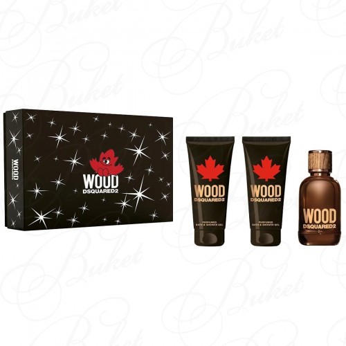 Набор DSQUARED2 WOOD POUR HOMME SET (edt 100ml+a/sh balm 100ml+sh/gel 100ml)