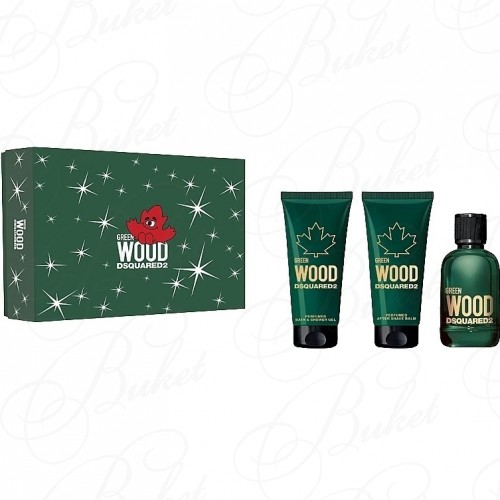 Набор DSQUARED2 WOOD GREEN POUR HOMME SET (edt 100ml+a/sh balm 100ml+sh/gel 100ml)