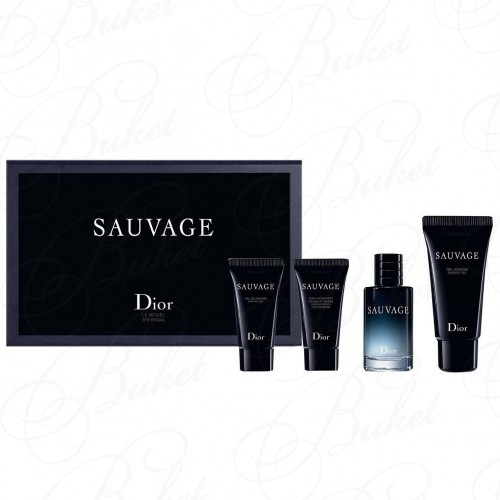 Набор CHRISTIAN DIOR SAUVAGE SET (edt 10ml+sh/gel 20ml+shaving gel 5ml+moisturizer 5ml)