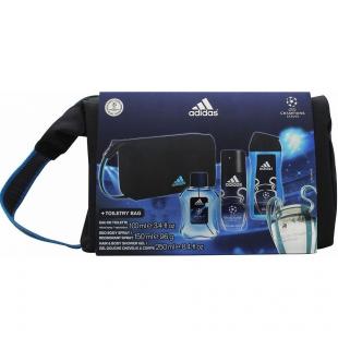 ADIDAS UEFA CHAMPIONS LEAGUE SET (edt 100ml+deo 150ml+sh/gel 250ml+косметичка)