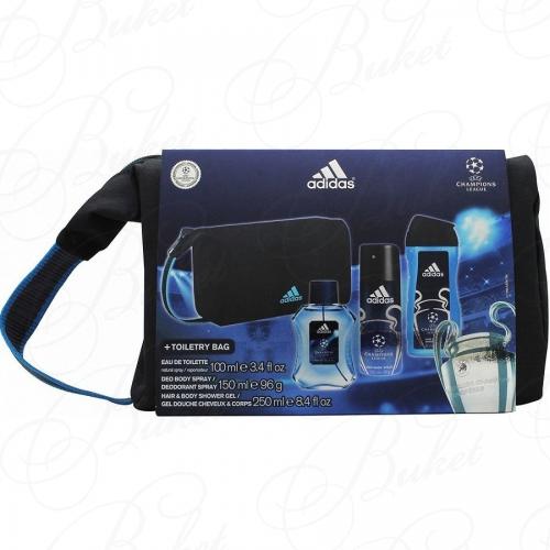Набор ADIDAS UEFA CHAMPIONS LEAGUE SET (edt 100ml+deo 150ml+sh/gel 250ml+косметичка)