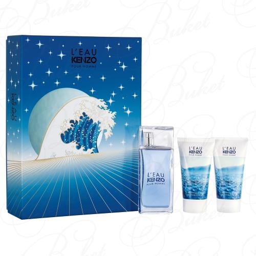 Набор KENZO L`EAU KENZO POUR HOMME SET (edt 50ml+sh/gel 2*50ml) 