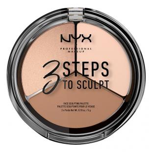 Палетка для лица NYX 3 STEPS TO SCULPT FACE SCULPTING PALETTE №3STS01 Fair