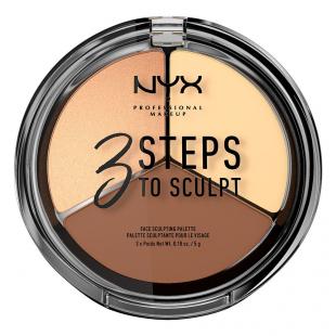 Палетка для лица NYX 3 STEPS TO SCULPT FACE SCULPTING PALETTE №3STS02 Light