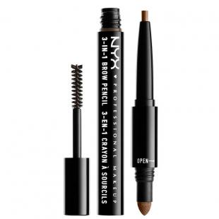 Карандаш для бровей NYX 3-IN-1 BROW PENCIL №31B06 Brunette