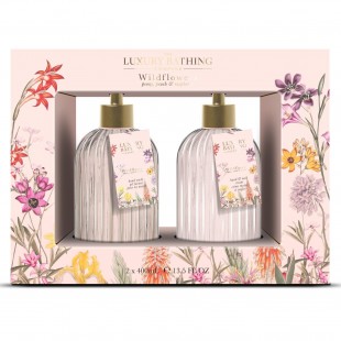 Набор Heavenly Hands (мыло для рук жидкое 400ml+лосьон для рук 400ml) с ароматом пиона, персика и малины