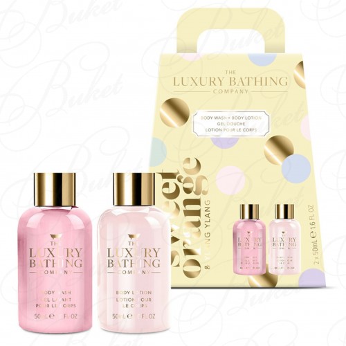 Набор подарочный Delightful Duo (гель для душа 50ml+лосьон для тела 50ml) с ароматом иланг-иланга и апельсина