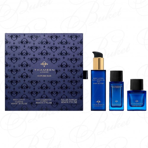 Набор Thameen CARVED OUD SET (extrait de parfum 50ml+h/fragrance 50ml+b/lot 100ml) 