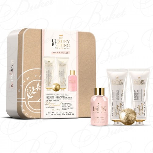 Набор Relax & Unwind (гель для душа 50ml+крем для тела 50ml+крем для рук 50ml+бомбочка для ванны 50g) с ароматом ванили