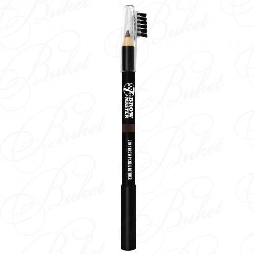 Карандаш для бровей W7 BROW MASTER 3 in 1 PENCIL Dark Brown