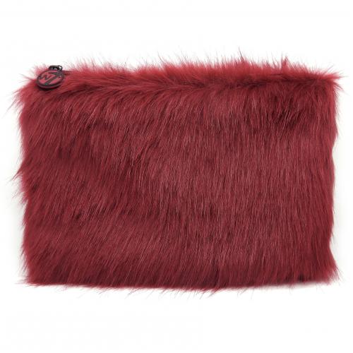 Косметичка W7 LARGE FURRY BAG Maroon