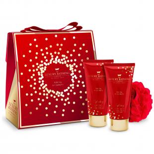 Набор подарочный Sparkle & Shine (гель для душа 100ml+крем для тела 100ml+мочалка) с ароматом инжира и клюквы