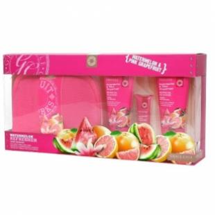 Набор подарочный Watermelon Refresher (гель для душа 100ml+лосьон для тела 100ml+блеск для губ 15ml+сумка) с ароматом розового грейпфрута и арбуза