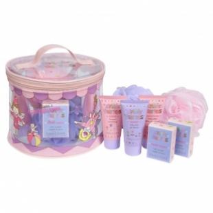 Набор подарочный для тела Madison's Circus Fun (гель для душа 50ml+шампунь для волос 50ml+лосьон для тела 50ml+конфети для ванны  2х20g+мочалка х2+косметичка)