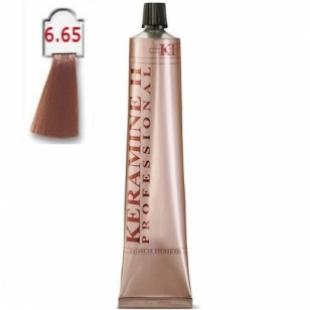 Крем-краска KERAMINE H PROFESSIONAL тон 6.65 Темно-Красный Блонд 100ml