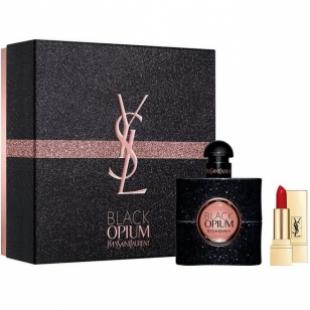 YVES SAINT LAURENT BLACK OPIUM SET (edp 50ml+мини-помада Rouge Pur Couture №01 Le Rouge 1.5g)