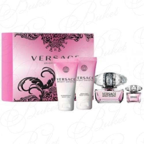 Набор VERSACE BRIGHT CRYSTAL SET (edt 50ml+edt 5ml+b/lot 50ml+sh/gel 50ml)