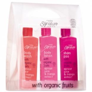 Набор Signature Series (крем для душа 100ml+лосьон для тела 100ml+шампунь для волос 100ml) с экстрактами абрикоса и манго