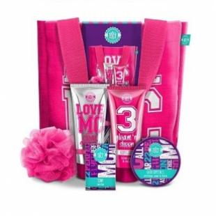 Набор подарочный Love MC (гель для душа 150ml+лосьон для тела 150ml+кристаллы для ванны 200g+мыло для тела 100g+мочалка+сумка)